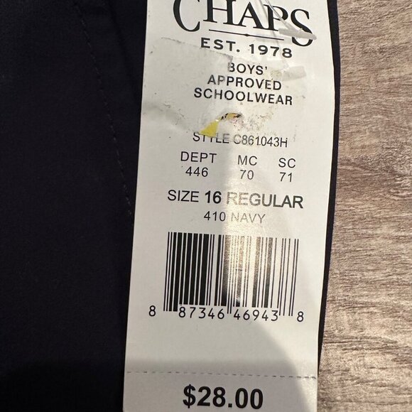 CHAPS BOYS SIZE 16 REGULAR NAVY BLUE PERFOMANCE SHORTS UNIFORM - Picture 3 of 6